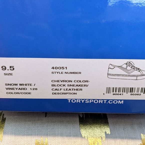 Tory Burch Sneakers Leather White 9.5 Tory Sport Tennis Shoes Authentic in Box - Picture 9 of 14